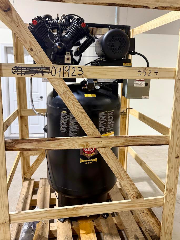 CAS B73V126 7.5 HP 28 CFM 175 PSI Reciprocating Compressor