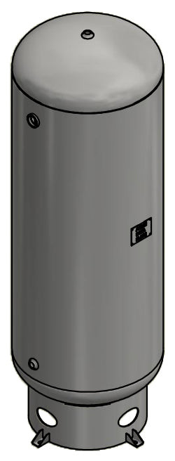 Samuels A10053 240 Gallon Vertical Air Receiver Tank (30X84, 200 PSI)
