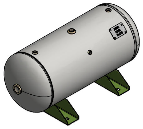 Samuels A10027-300 30 Gallon Horizontal Air Receiver Tank (16X38, 300 PSI)