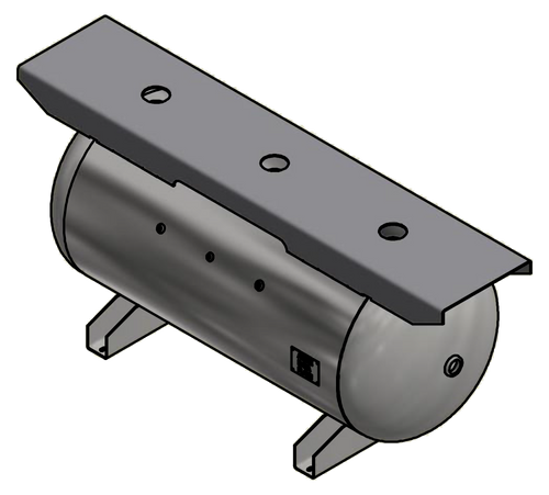 Samuels A10140 200 Gallon Horizontal Air Receiver Tank (30X72, 200 PSI)