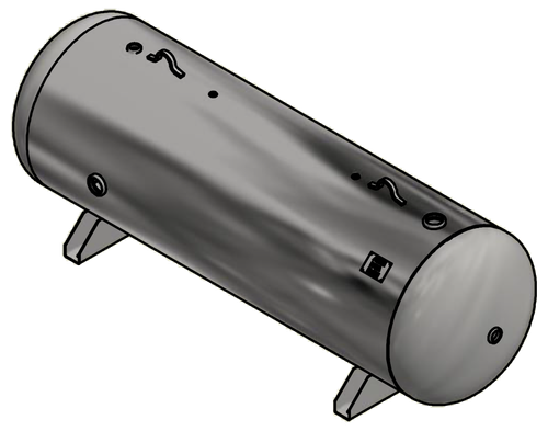 Samuels A10354 500 Gallon Horizontal Air Receiver Tank (36X117, 200 PSI)