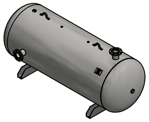 Samuels A10358 660 Gallon Horizontal Air Receiver Tank (42X120, 150 PSI)