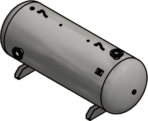 Samuels C103084 660 Gallon Horizontal Air Receiver Tank (42X120, 200 PSI)