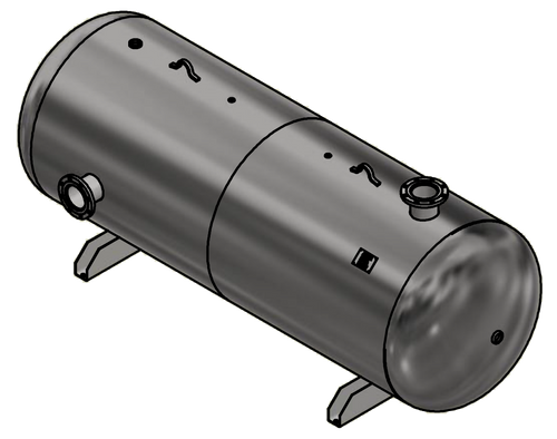 Samuels A10368-200 1060 Gallon Horizontal Air Receiver Tank (48X144, 200 PSI)