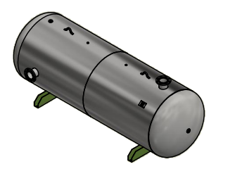 Samuels C102285 1550 Gallon Horizontal Air Receiver Tank (54X166, 165 PSI)