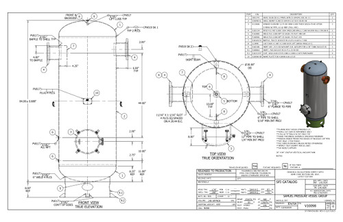 Samuels V10098 240 Gallon Vertical Air Receiver Tank (30X84, 150 PSI)