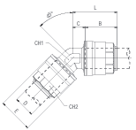 ProParts, Inc. sells and services 45 degree elbow connector 90140-50.