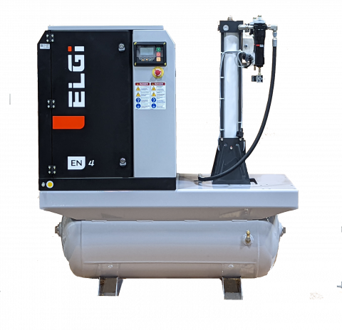 ELGi EN03 4 HP 150 PSI Air Compressor - Tank Mount w/ Timer Drain (230/460V 3ph)