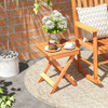 14 Inch Compact Folding Side Table with Slatted Tabletop - Color: Natural D681-JV11673