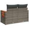  Garden Sofa Grey PE rattan, powder-coated steel, solid acacia wood