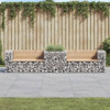  Garden Bench With Gabion Basket Natural wood and silver