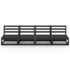  Garden Sofa Black Solid pine wood Standard Modular Outdoor Sofa