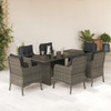 Garden Dining Set Grey, Dark Grey (cushions)