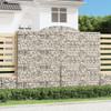  Gabion Basket Set of 2 Silver Galvanized Iron Large Durable