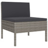  Garden Lounge Set Gray PE rattan, powder-coated steel, polyester