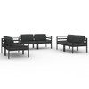  Garden Lounge Set Anthracite Aluminum, Polyester Large