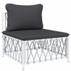  Garden Lounge Set White, Dark Grey
