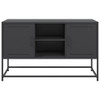  TV Cabinet Black Steel Medium TV Cabinet Rectangular