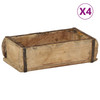  Trays 4 pcs 30x15x9 cm Solid Wood Reclaimed