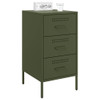  Bedside Cabinet Set of 2 Olive Green Cold-Rolled Steel Standard