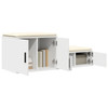  Bedside Tables White Wood 42.5 x 16.1 x 15.7 in Storage