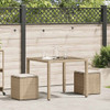  Patio Stools with Cushions 2 pcs Beige 15.7x15.7x16.9" Poly Rattan