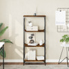  Bookcase Smoked Oak Engineered Wood and Metal Medium