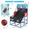 Kids Arcade Basketball Game Set with 4 Basketballs and Ball Pump B593-SP37889