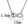 3W418 - Rhodium Brass Necklace with AAA Grade CZ  in Clear A874-3W418