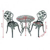 Outdoor Cast Aluminum Patio Furniture Set with Rose Design-Green - Color: Green D681-OP70695