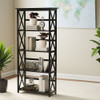 Tall 5-Tier Bookcase in Black Wood Finish Q280-BM637951