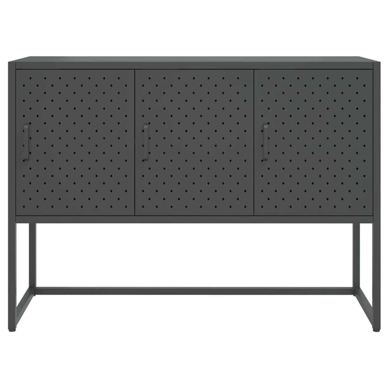  Sideboard Charcoal Steel Medium Adjustable Feet Sideboard