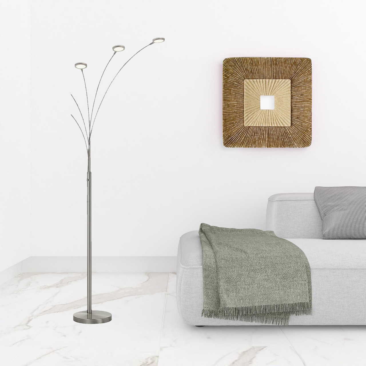 72" Nickel Five Light Led Arc Floor Lamp N270-526279