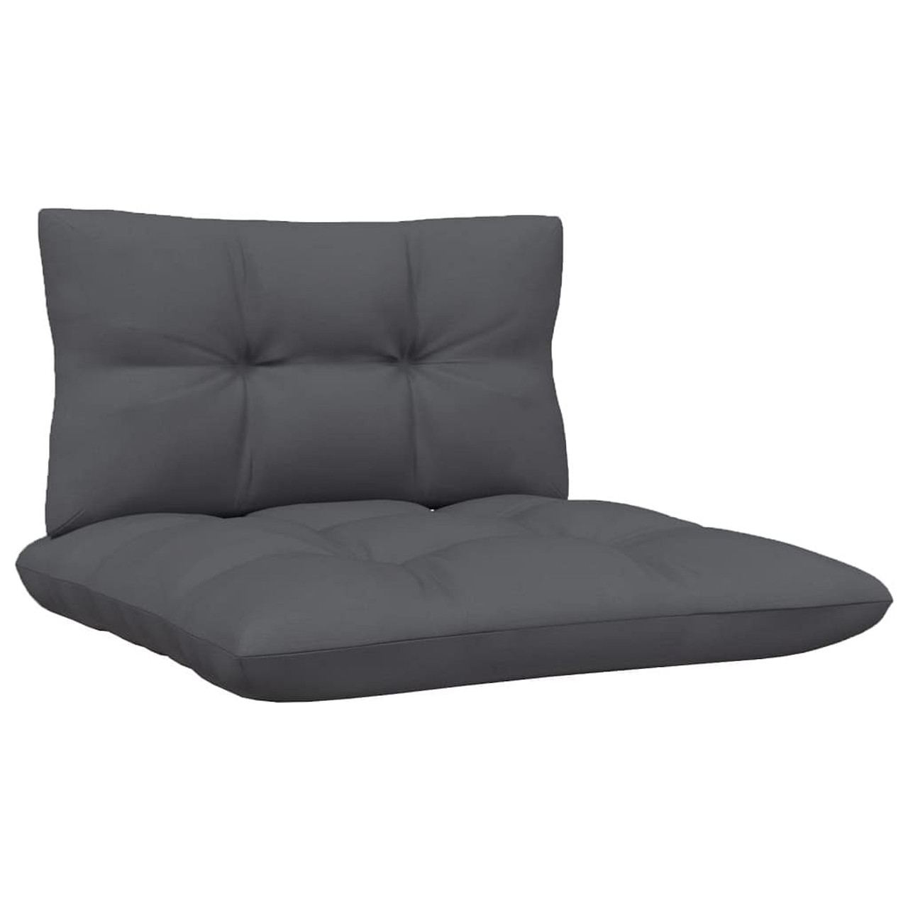  2-seater Garden Sofa 2 Pack Grey Solid Pine Wood, 100% Polyester