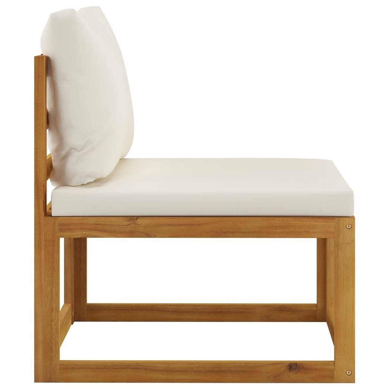  Sofa Set Cream White, Natural Wood
