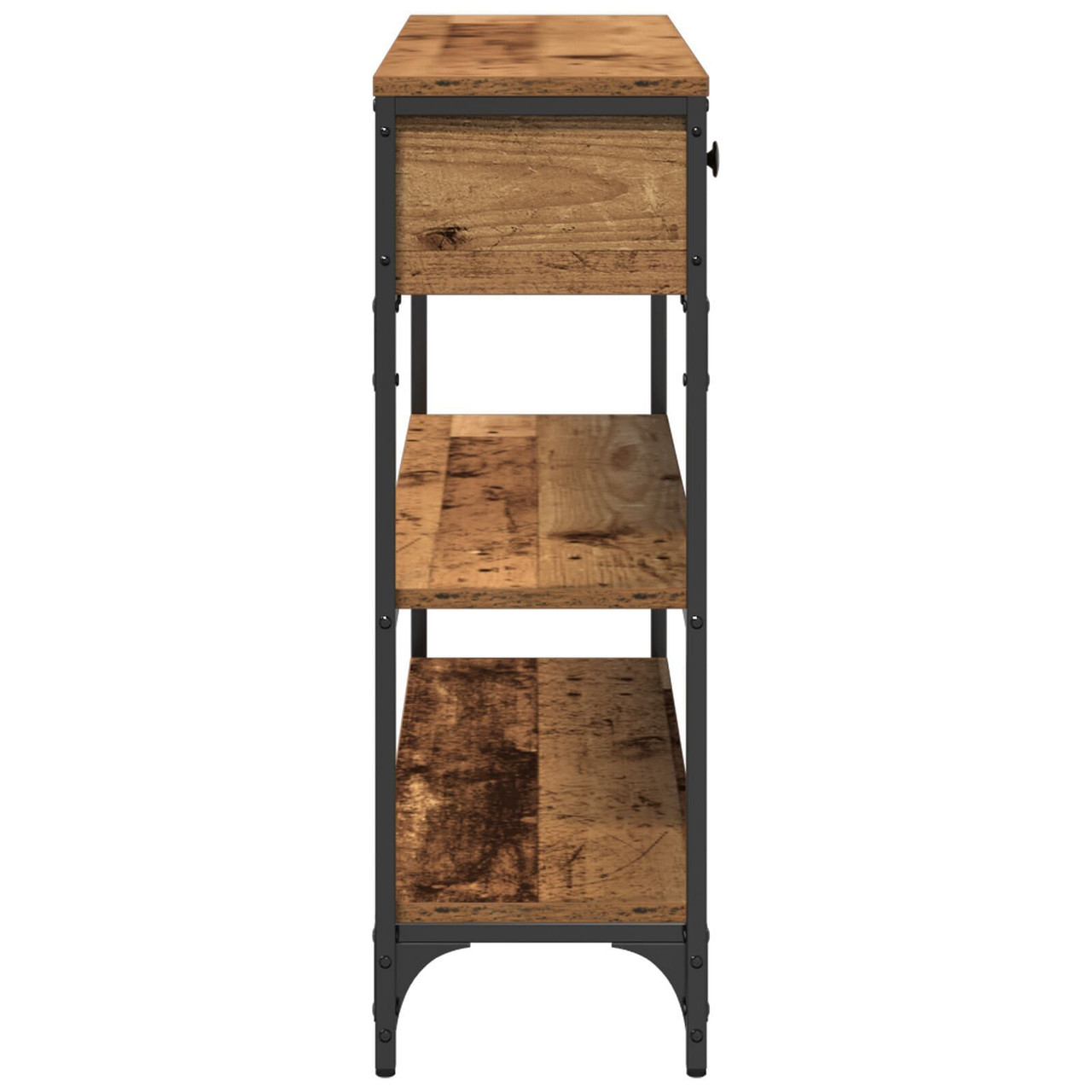  Console Table Old Wood 100x25x75 cm Engineered Wood and Steel