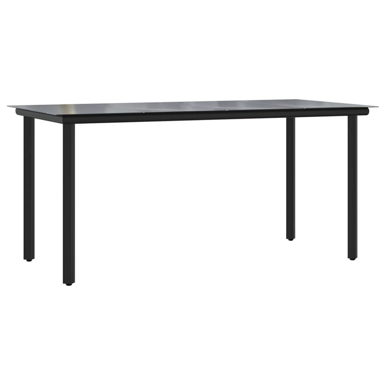  Garden Dining Set Grey and Black