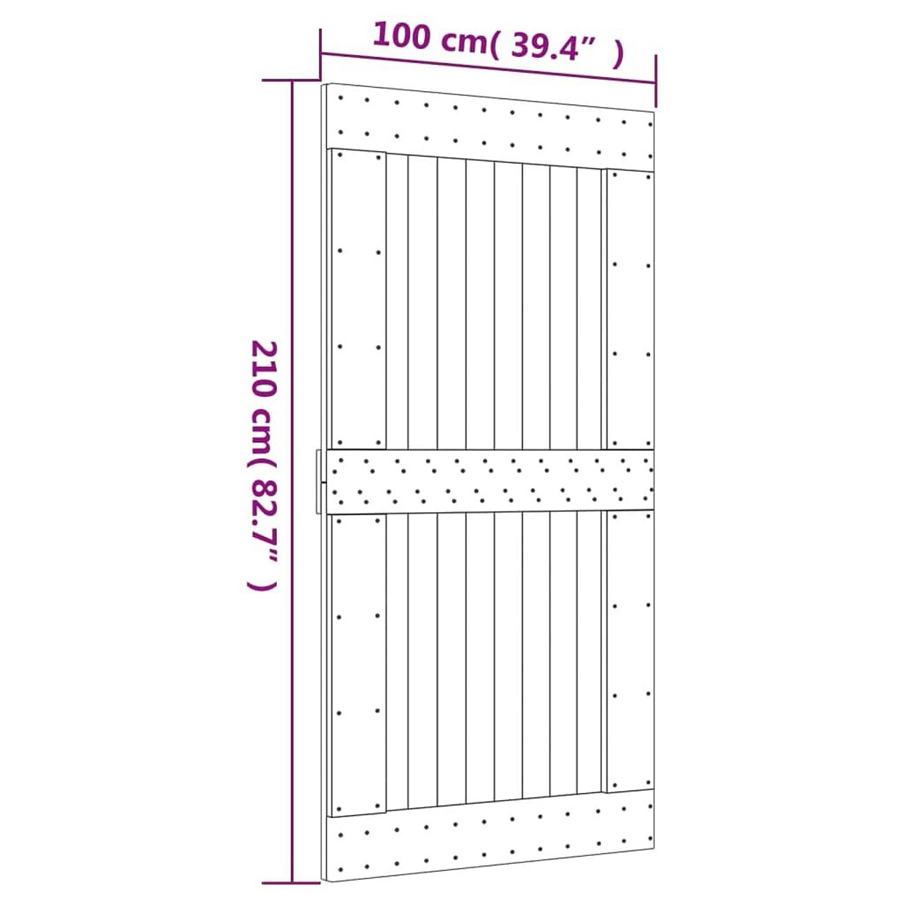  Door NARVIK 39.4"x82.7" Solid Wood Pine