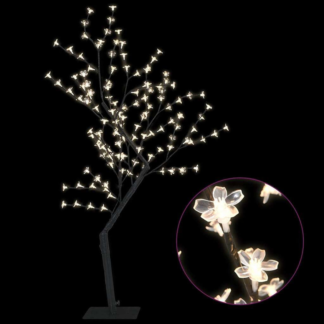  Christmas Tree Black and Warm White Plastic, Metal 4 ft