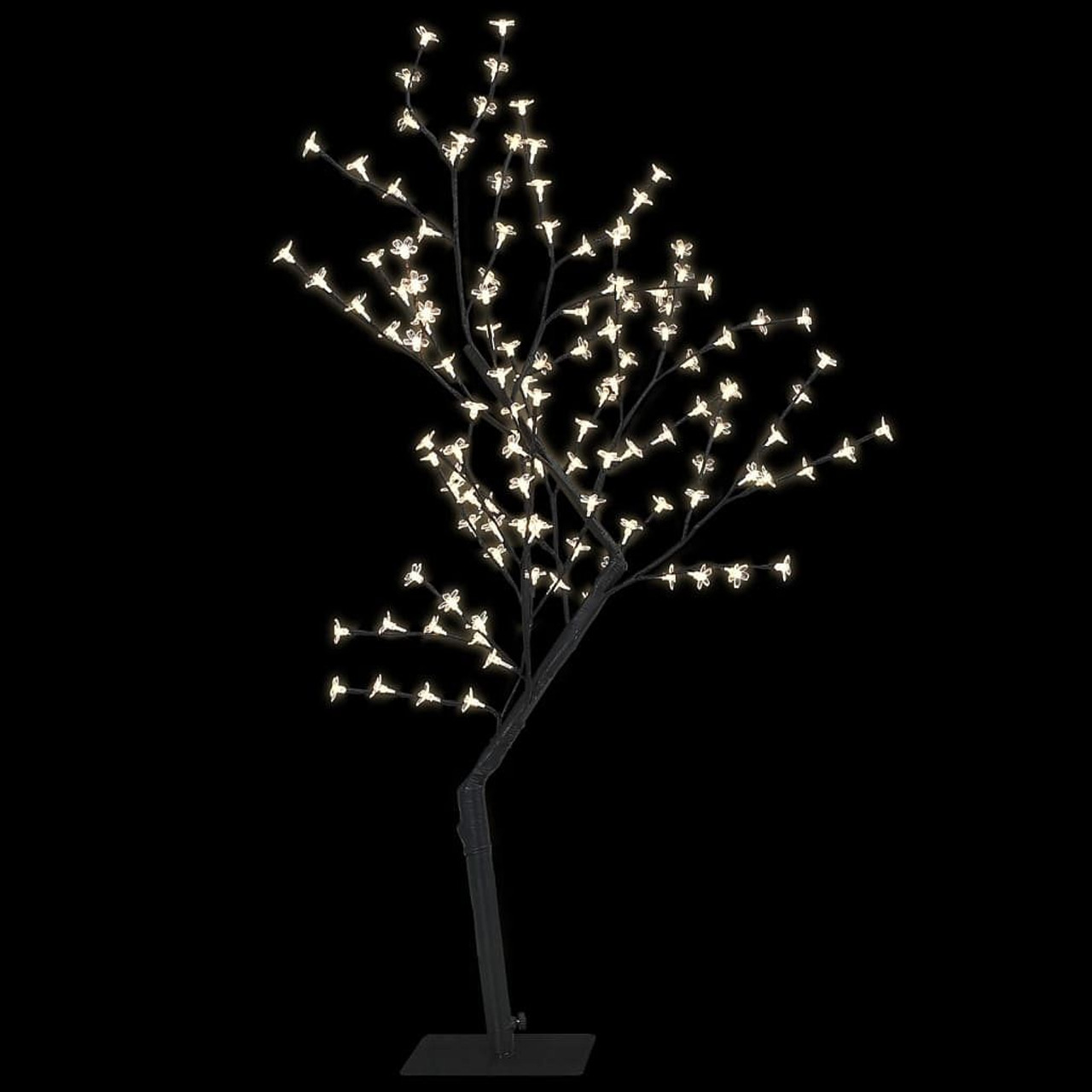  Christmas Tree Black and Warm White Plastic, Metal 4 ft