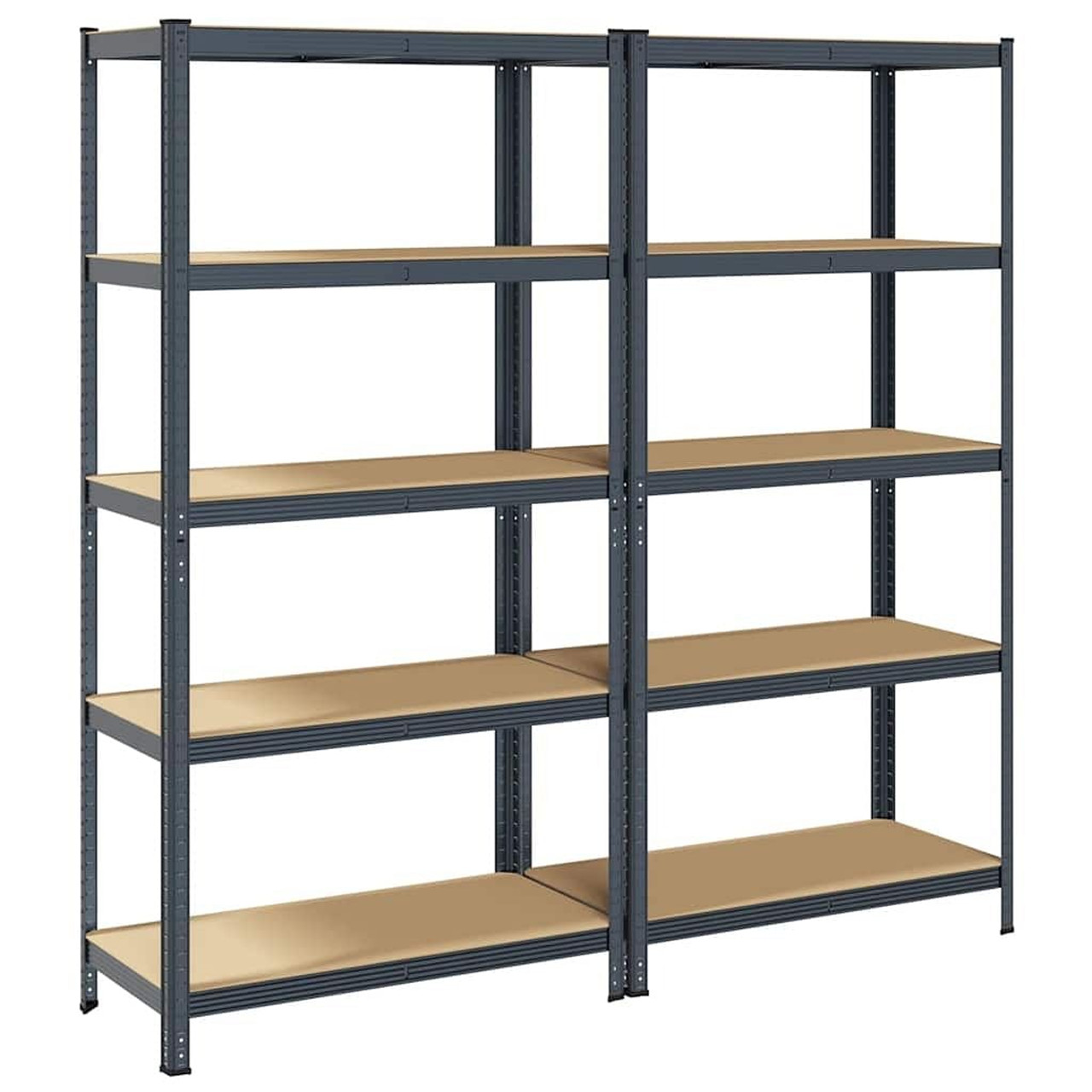  5-Layer Storage Shelves 2 pcs Anthracite Steel&Engineered Wood