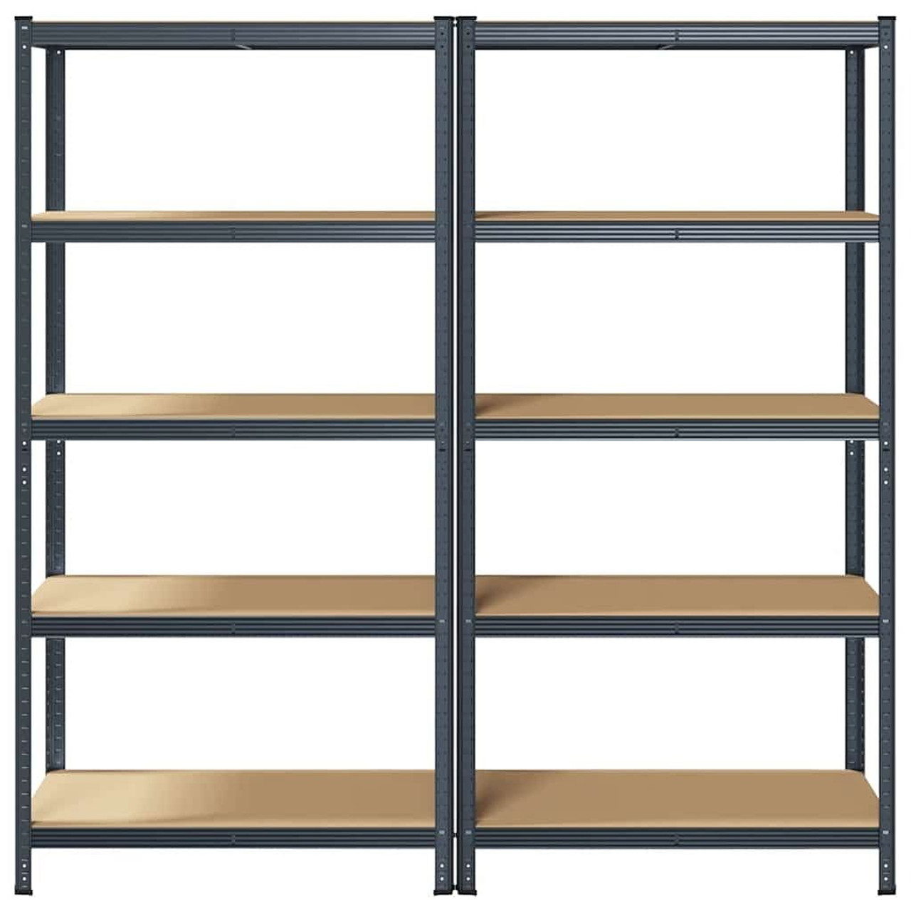  5-Layer Storage Shelves 2 pcs Anthracite Steel&Engineered Wood