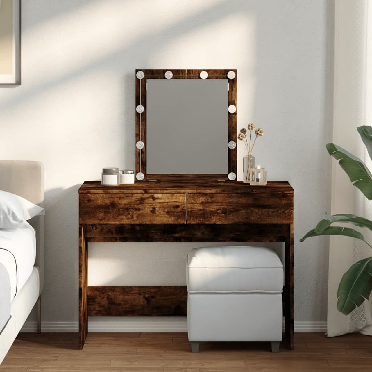 Dressing Table Smoked Oak Engineered Wood Medium Dressing Table