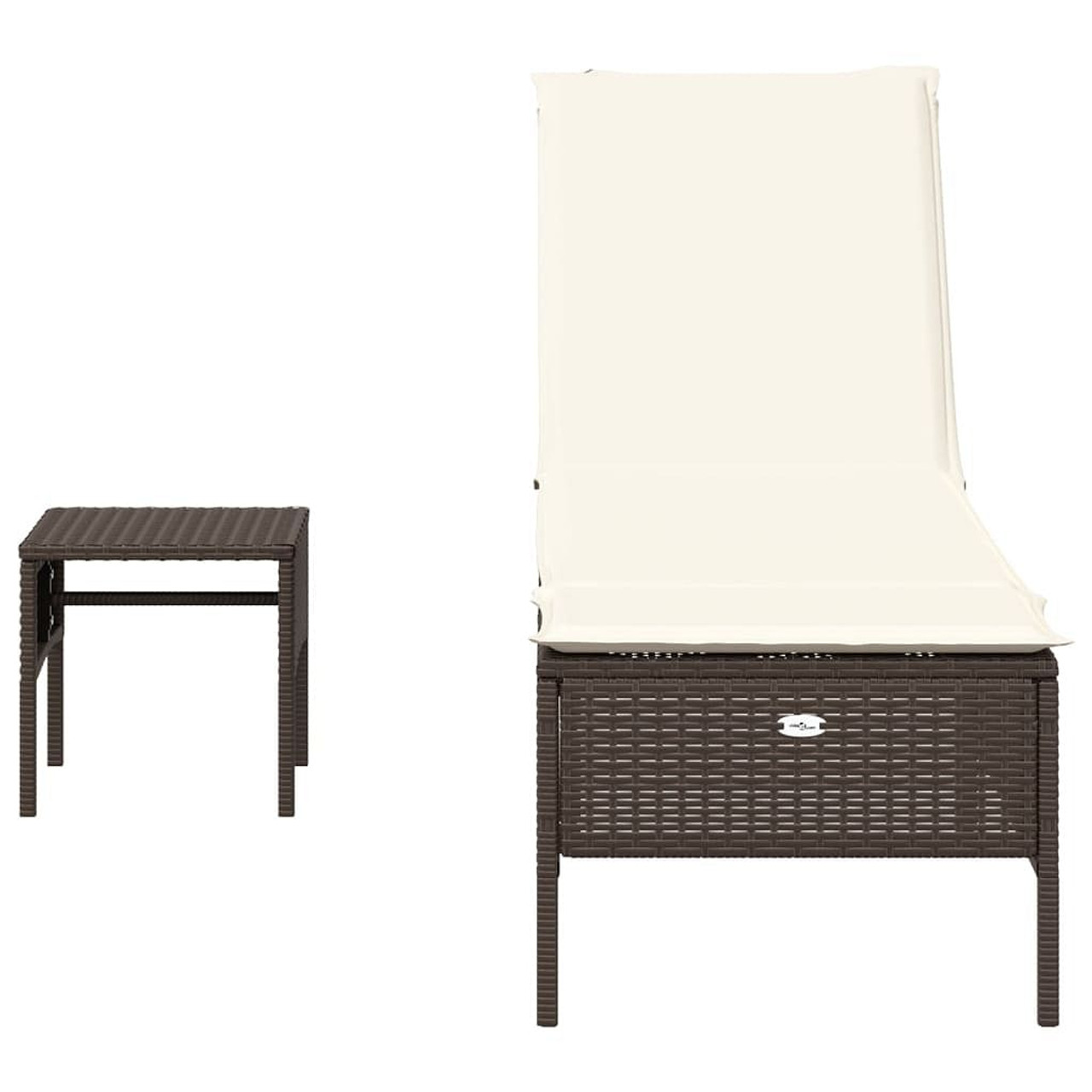  Sun Lounger Set of 2 Brown PE rattan Large