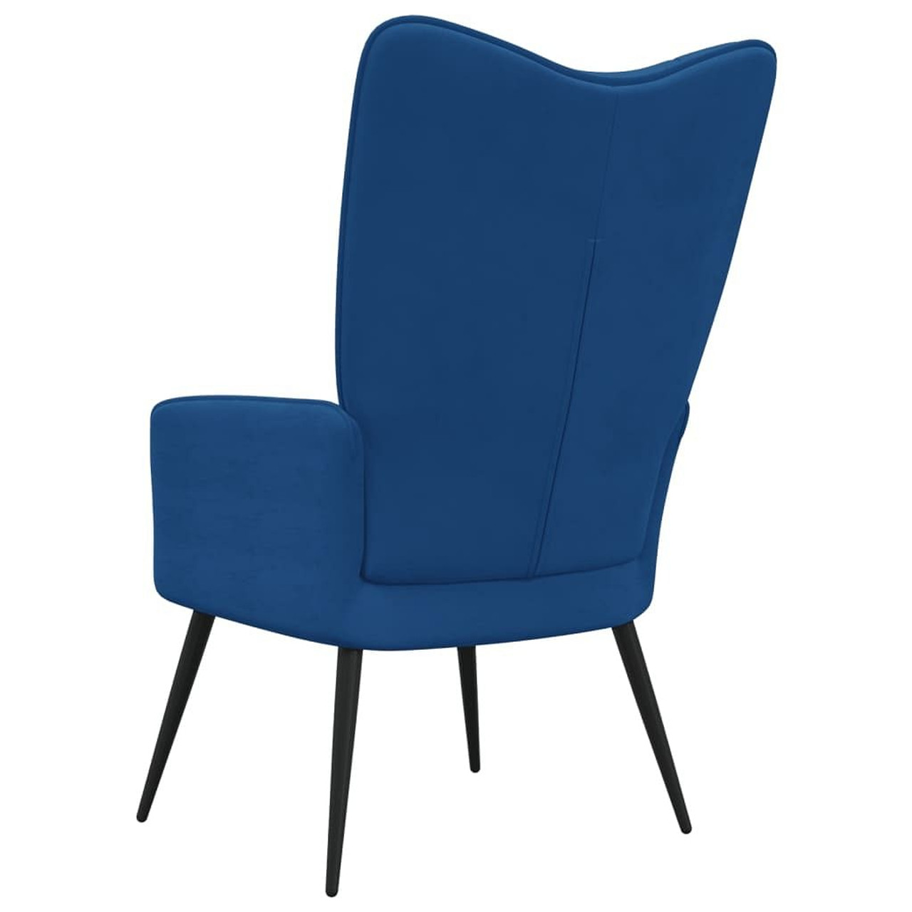  Relaxing Chair Blue Velvet (100% polyester), steel Medium