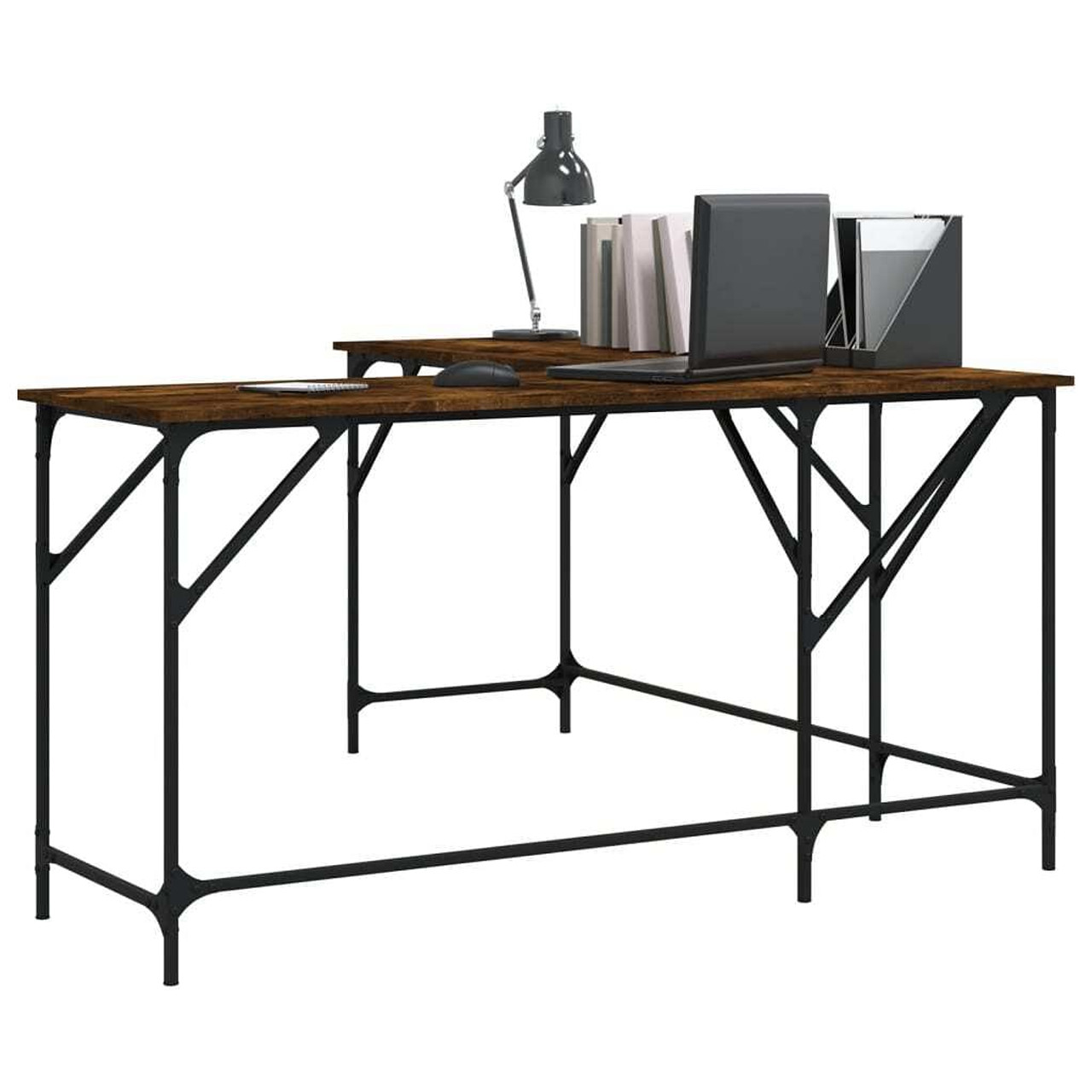  Desk Smoked Oak 58.7"x58.7"x29.5" Engineered Wood