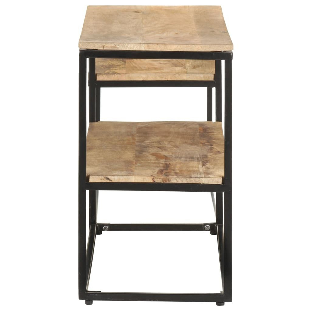  TV Cabinet Mango wood color Rough Mango Wood and Powder-Coated Steel