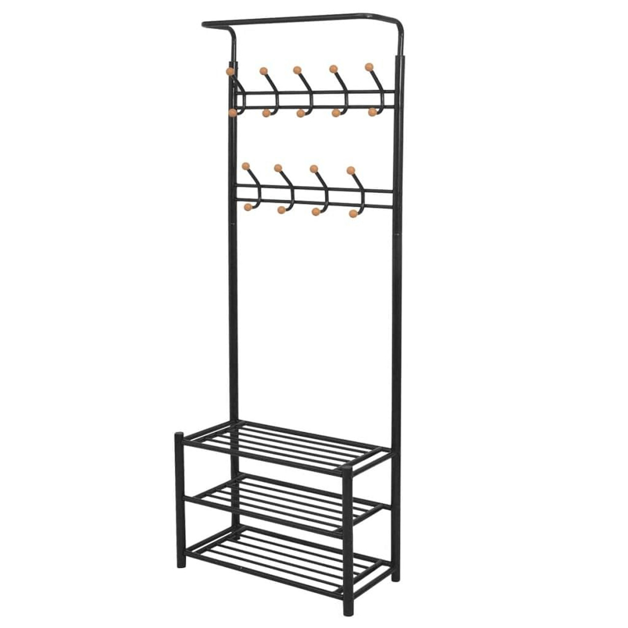  Clothes Rack Black Steel, Plastic Medium Clothes Rack