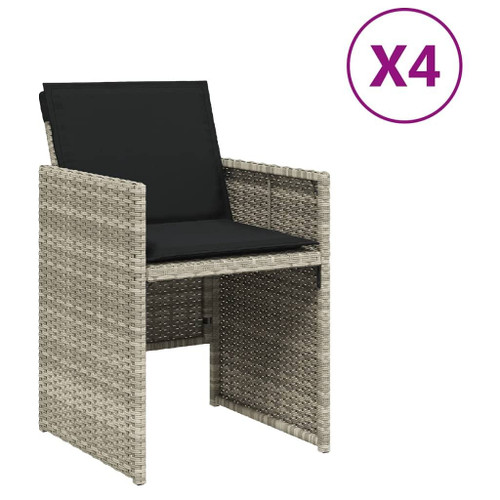  Patio Chair Light Gray PE Rattan Standard Foldable Patio Chair