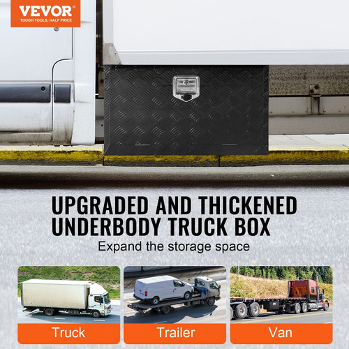 Underbody Aluminum Truck Tool Box 30" x 17" x 18" Trailer RV Tool Storage